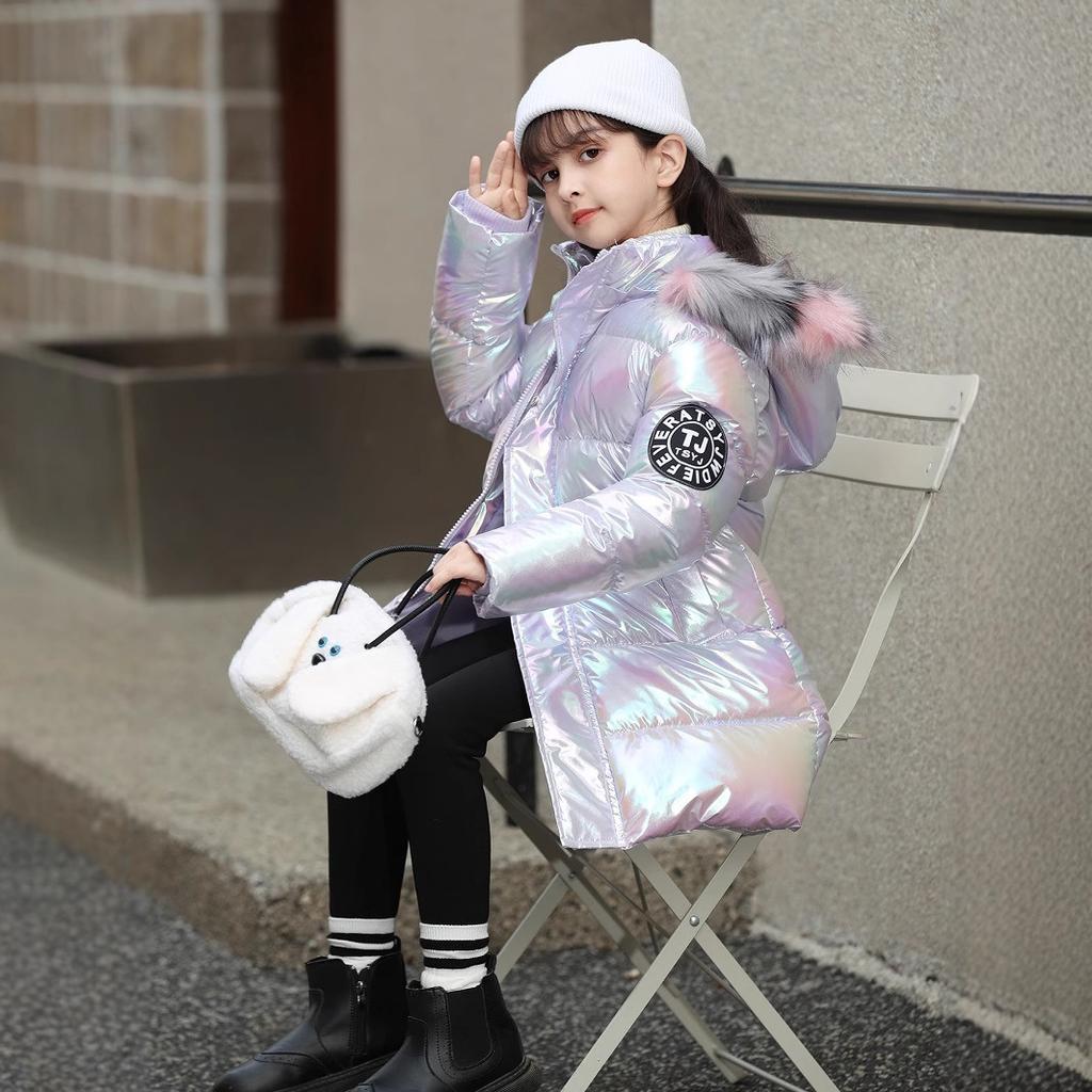 Mädchen Winter Baumwollgepolsterte Kleidung Neue Winter Daunen Baumwollgepolsterte Kleidung Kinderjacken Glänzende Baumwollgepolsterte Jacken Tide