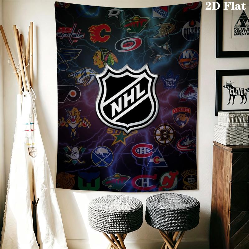 NHL Wall Tapestry Aesthetic Wall Hanging Printed Fabric Blanket Decorative Tapestries for Bedroom Living Room Home Decor