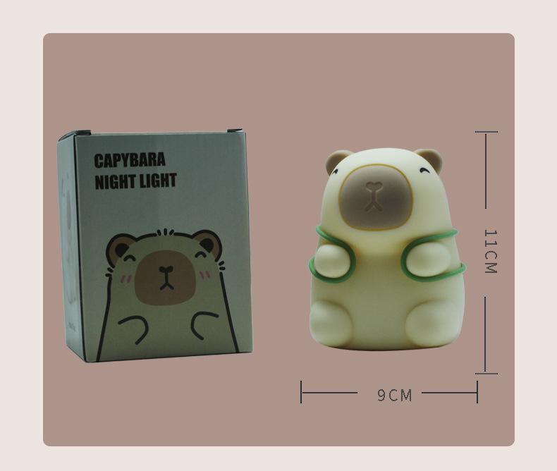 Capybara Silicone Night Light: Children's Seven-Color Bedside Lamp