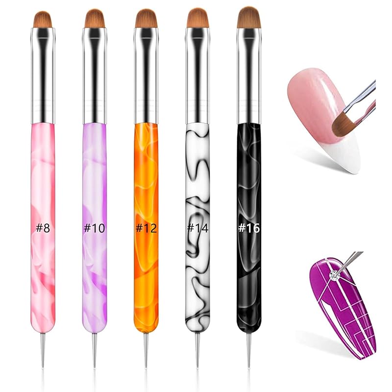 Nail Art Brushes Set,10pcs Nail Brushes for Nail Art with Nail Liner Brush and Nail Dotting Pens Professional Double-Ended Nail Art Brush Kit For