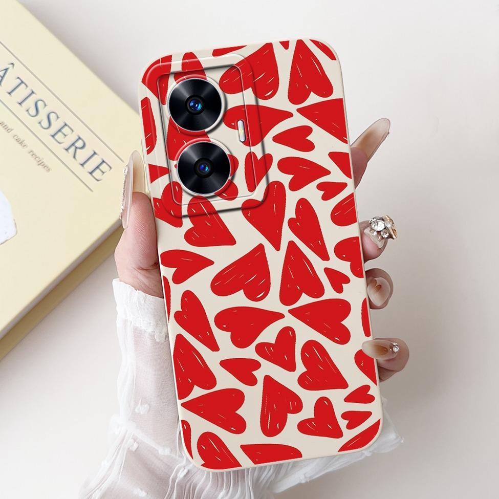 For Realme C55 Case RMX3710 Silicone Cute Cat Fashion Butterfly Flowers Love Painted Cover For Realme Narzo N55 Phone Case Funda
