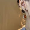 French Vintage Crystal Drop Earrings for Women Luxury Jewelry Temperament Metal Earring Asymmetric Design Gifts