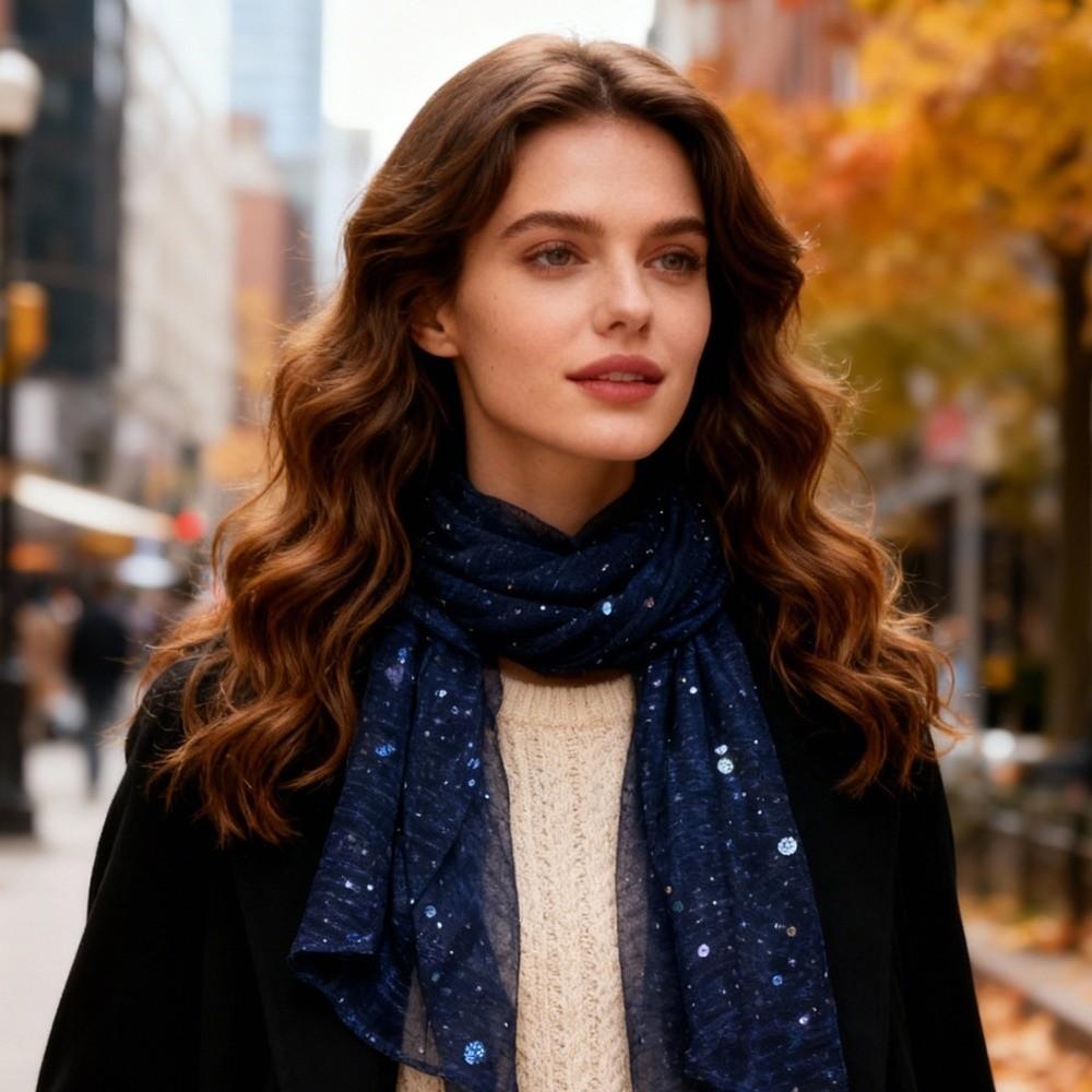 Breathable Sequin Scarf 155×70cm Hijab Luxury Headscarf  for Women