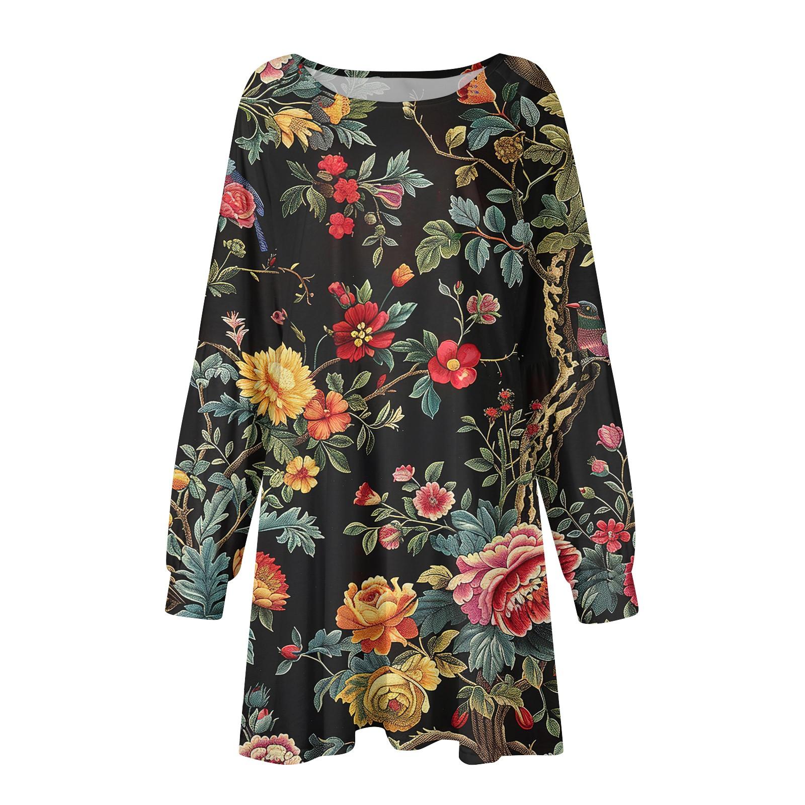 Модное женское платье трапециевидной формы с длинным рукавом. Осенний повседневный — фото 4