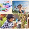 2/5Pcs Children Hand-held Scientific Observation Magnifiers, 4/6cm Multicolor Round Handle Acrylic Magnifiers Optical Instrument