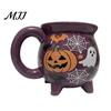 Microwave Safe Ceramic Mug Halloween Witch Cauldron Coffee Mug, 360ml Ghost Pumpkin Spider Web Pattern Cup Cup, Spooky Drinkware for Party,