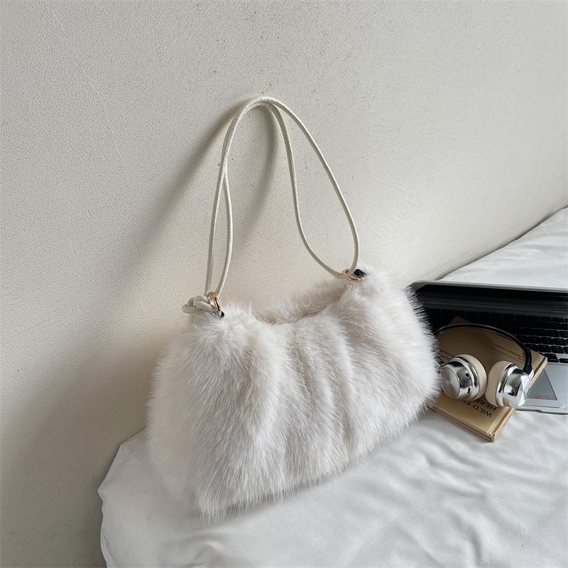 Women's Shoulder Bag Large Capacity Underarm Bag Solid Color Tote Bag