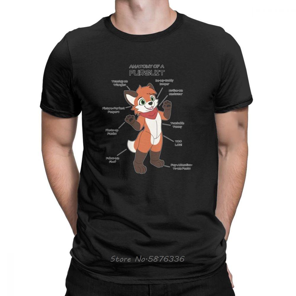 

Fursuit Anatomy Men T Shirts Fox Dad Creative Tee Shirt Short Sleeve Crew Neck TShirt Cotton Tshirt 4XL