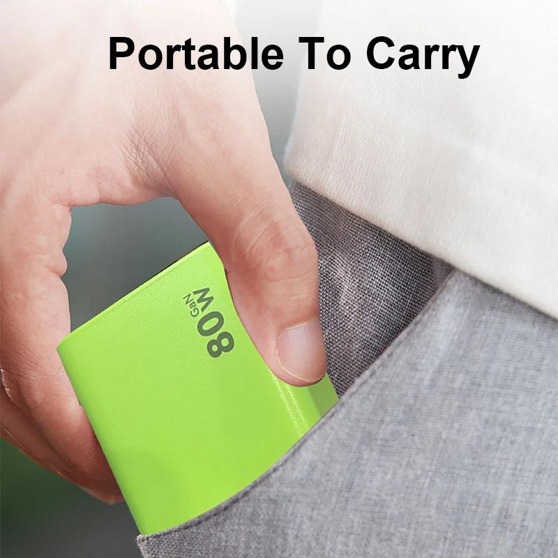 80W Super Fast Charge Type C USB Phone Charger With Telescopic USB C Cable For Iphone 16 15 Samsung Laptop With Light