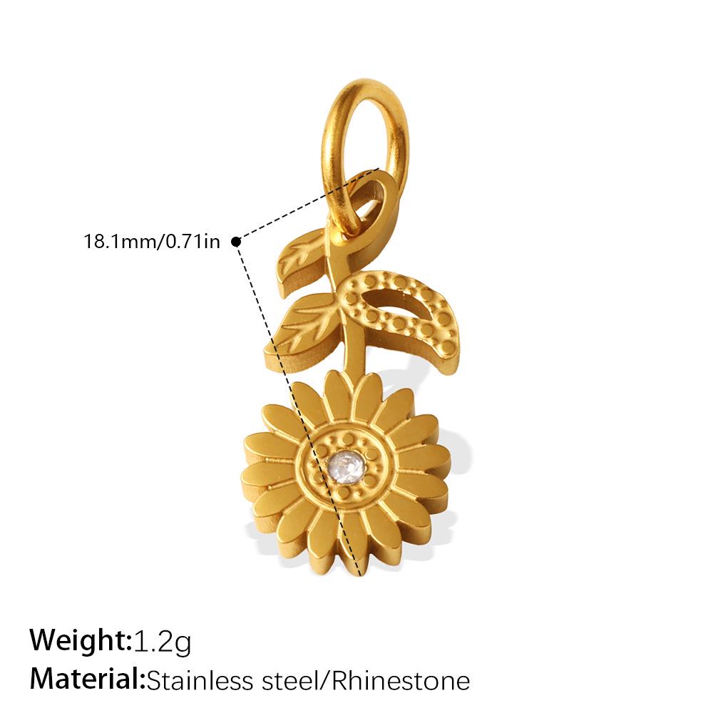 Stainless Steel Cactus Daisy Pendant Charm for DIY Bracelets & Necklaces