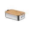 Portable 304 Stainless Steel Square Lunch Box with Bamboo Lid