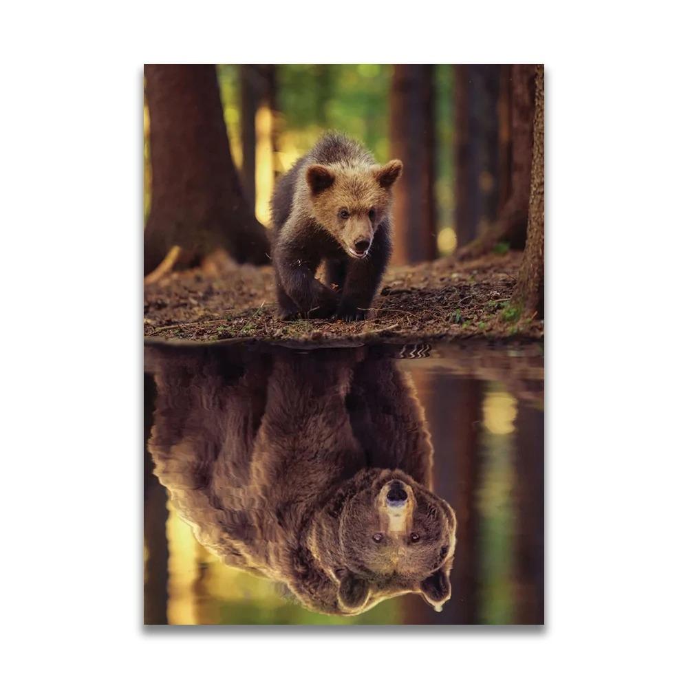 1pc frameless Canvas MINDSET IS EVERYTHING Motivational Poster Lion Tiger Wolf Animal Wall Art Canvas Print fo