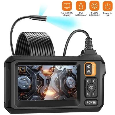 Industrielle Endoskopkamera 8 mm HD1080P 4,3 Zoll IPS-Bildschirm 1080P Rohrinspektionskamera für Autoreparatur IP67 Wasserdicht 8 LEDS