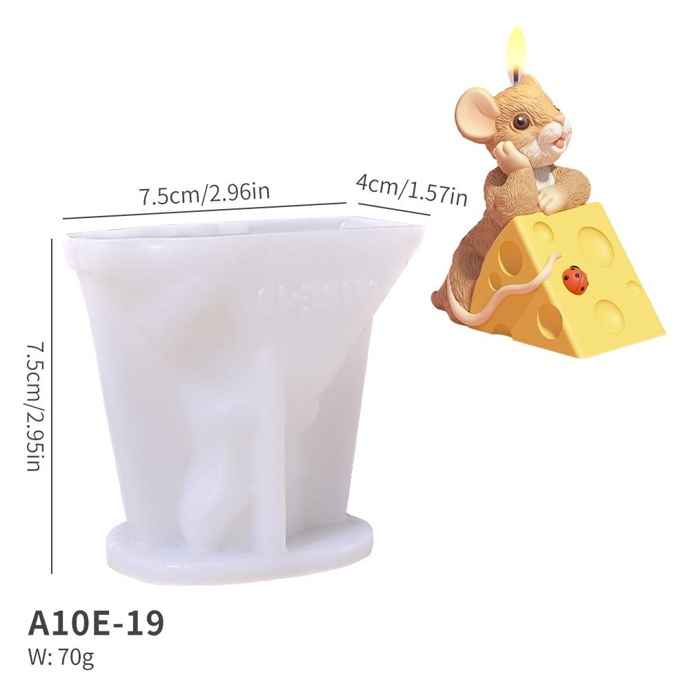 3D Mouse Cheese Aromatherapy Candle Silicone Mold DIY Handmade Romantic Scented Valentine's Day Party Home Decor Birthday Gift