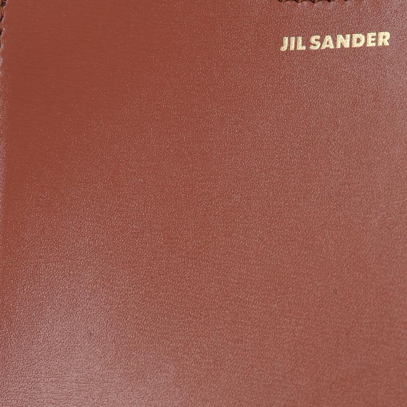Jil Sander Tangle Classic Woven Hand-Knotted Shoulder Strap Small Calfskin Crossbody Bag Women Bags Red-Brown J07WG0001P4841219