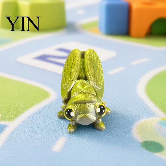 Desktop Insect Ornament 3D Printed Cicada Figurine, Realistic Model with Movable Shape Decor Joints, Stress Relief Fidget Toy for Kids Adults Colorful