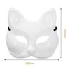 DIY White Masquerade Masks Handmade Japanese Kabuki Kitsune Masks Plastic Creative Funny Multi-function Fancy for Costume Party