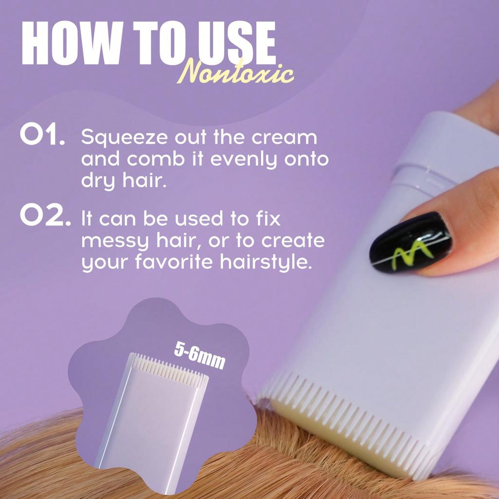 1pc Hair Wax Stick, With Built-In Comb Teeth, Provides Long-Lasting Hold, Prevents Frizz, Leaves Hai