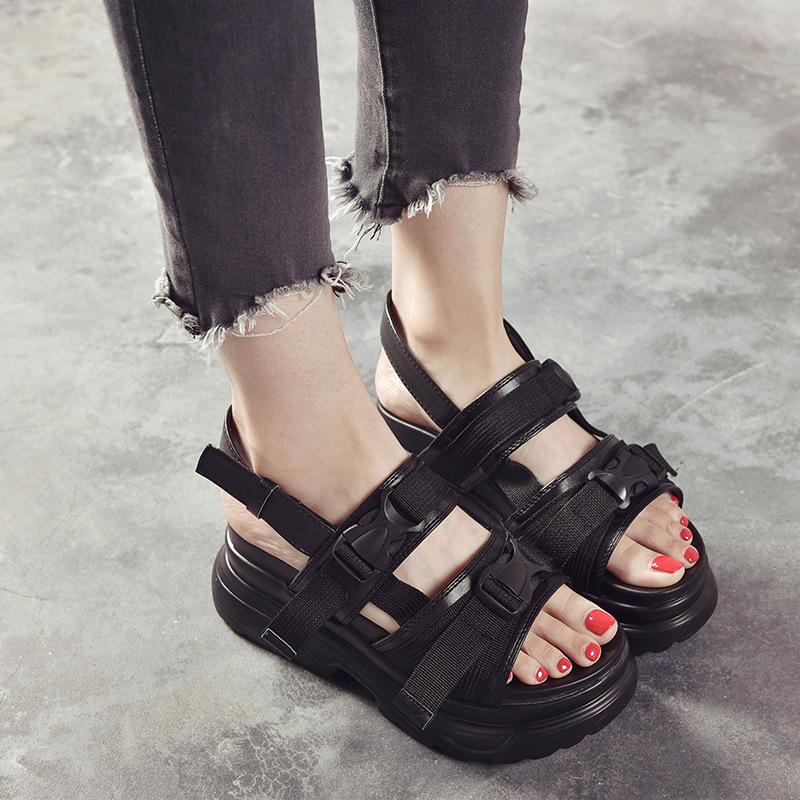 Quality Platform Sandals For Women Chunky Sole Adjustable Buckle Strap Casual Summer Beach Shoes Non-Slip Thick Bottom Sandals