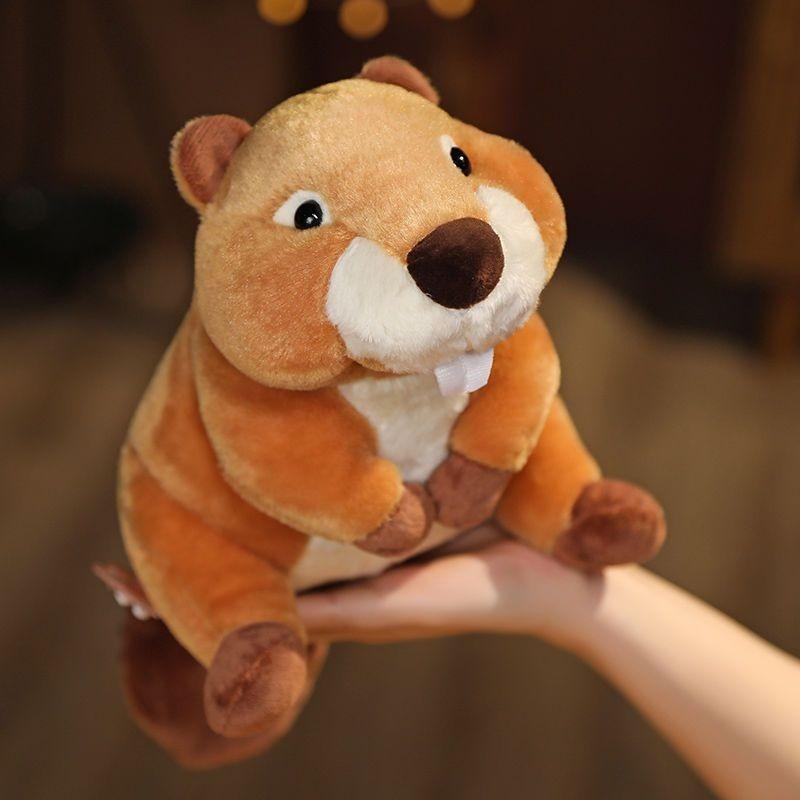Realistic Beaver Plush Toy Large Teeth Spongy Filling Perfect Birthday Gift