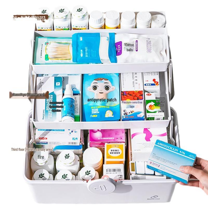 Boîte de Rangement Médical Domestique Extra-Large Multicouche Star You