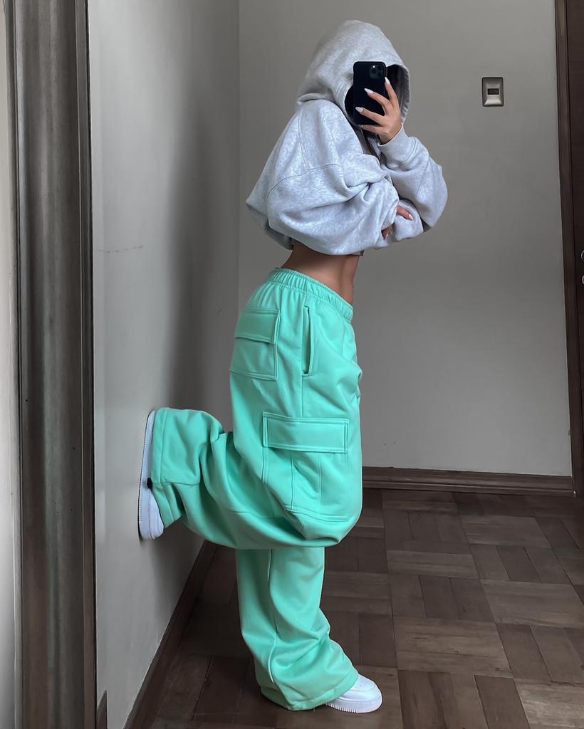 European and American casual women's clothing street style tooling trousers loose fashion waist wide-leg pants mopping pants women