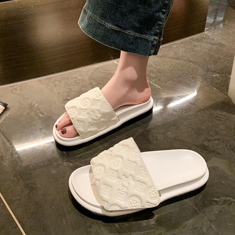 Modne Damskie Płaskie Kapcie Lato Nowe Designerskie Luksusowe Sandały Eleganckie Buty Domowe Modne Płaskie Kapcie Klapki Damskie Zapatos De Mujer