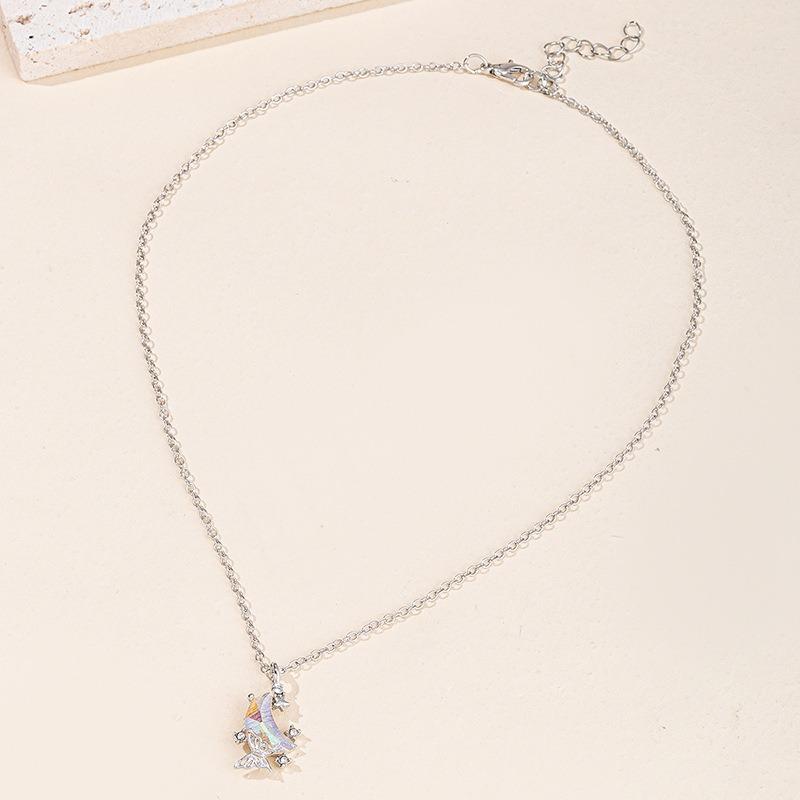Alloy Butterfly Jewelry Diamond Star Pendant Niche Versatile Moon Necklace