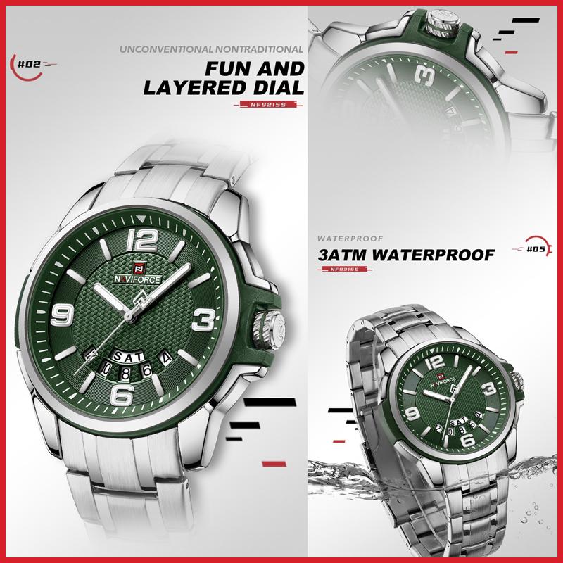 Naviforce Watch for Men Waterproof Casual Watches Quartz Calendar Wristwatch NF9215S