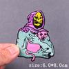 Punk Skull Embroidered Patches For Clothing Hip Hop Patch Iron On Patches For Clothes Grim Reaper Embroidery Patch Stripe Badges