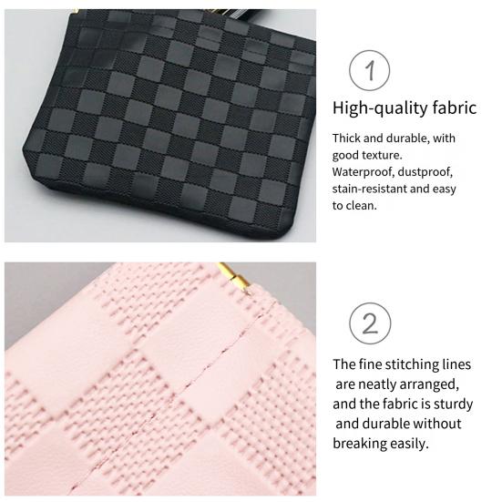 Small Makeup Bag for Purse Waterproof Faux Leather Snap Closure Organizer Pouch Mini Travel Storage Pouch for Coin Cards Jewelry Lipstick Cosmetic