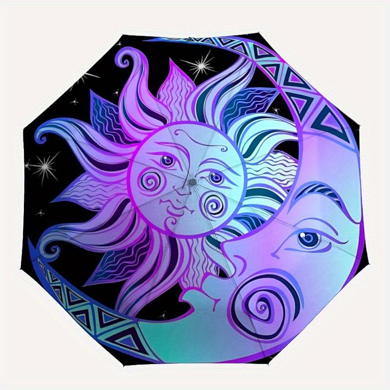 

1pc Sun Moon Decor Automatic Opening/closing Umbrella with Auto Open/Close, Windproof, Foldable Sunshade, Perfect Gift for Friends, Durable