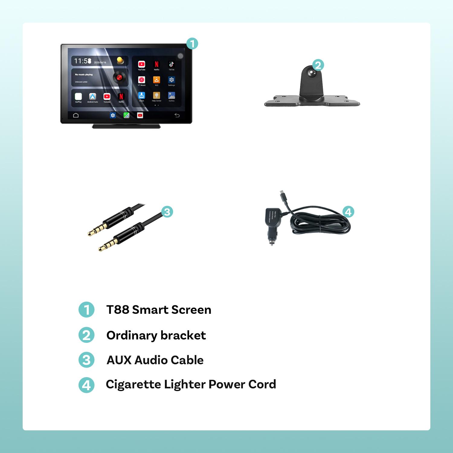 OTTOCAST Express 9” CarPlay Screen Android 13 Car Radio Multimedia Video Player 4K Touch Screen Support Rearview Camera GPS Standard version