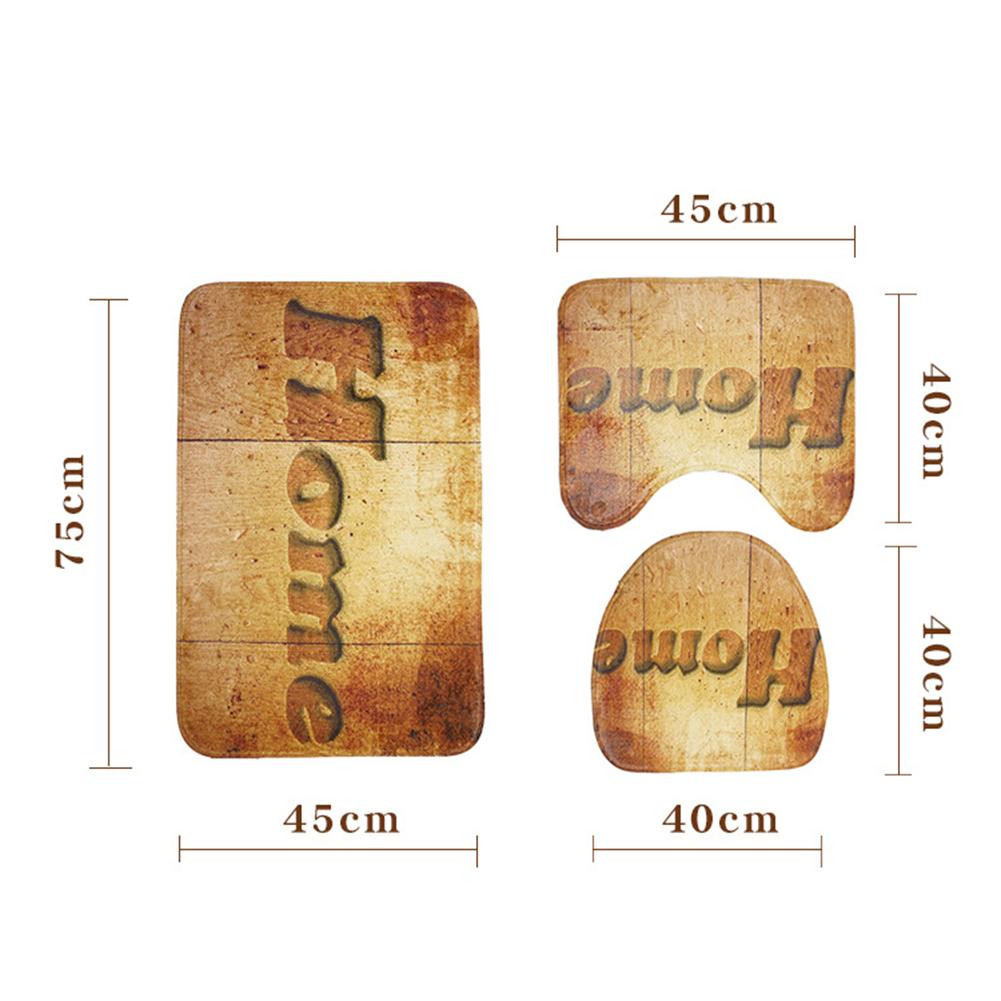 3pcs Water Absorption Mat Toilet Seat Cover Non-Slip Bath Pad Home Decor