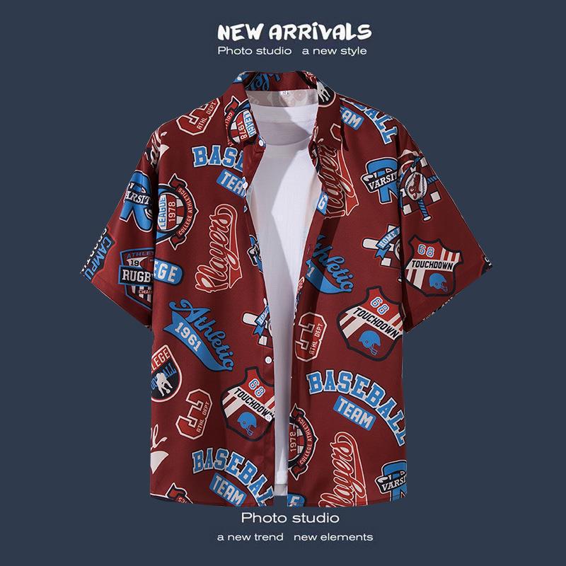 Hot-selling Couple Flower Shirt South East Asia Style Hawaiian Beach Wear Loose Casual Jacket Spot