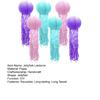 6 Pcs Paper Lanterns Hanging Jelly Fish Paper Lanterns Long Tassels Solid Color Mermaid Theme Party Sea Ocean Animal Birthday
