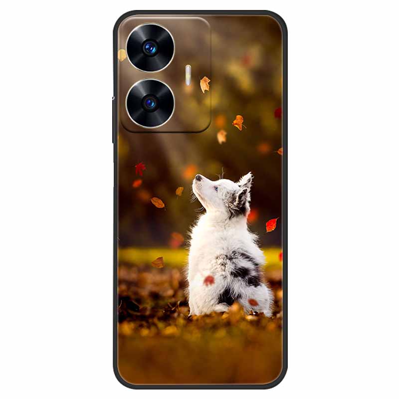 Phone Cover For Realme C55 Case Black Silicone Fundas For Realme C55 RMX3710 TPU Soft Back Coque Star Painted on RealmeC55 C 55