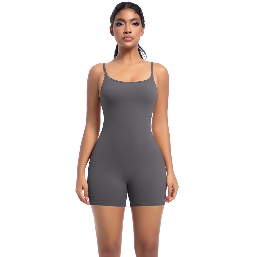 Naked Yoga Camisole Tight Fitting Jumpsuit For Women, High-Intensity Training Dance Suit, Sports Fitness Jumpsuit For Women