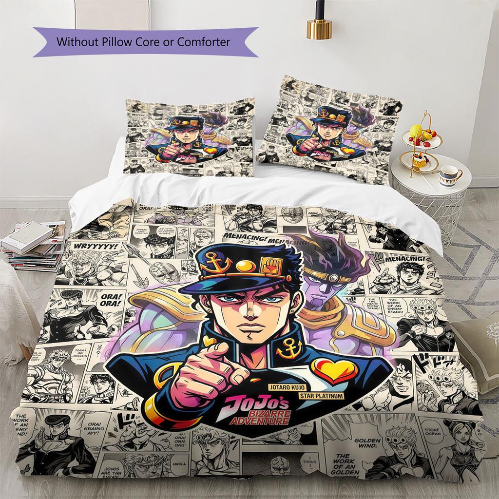 JoJos Bizarre Adventure Soft Duvet Cover Children's Bedding Set,Extra Large Size Holiday Gift Various Sizes Available -HE196