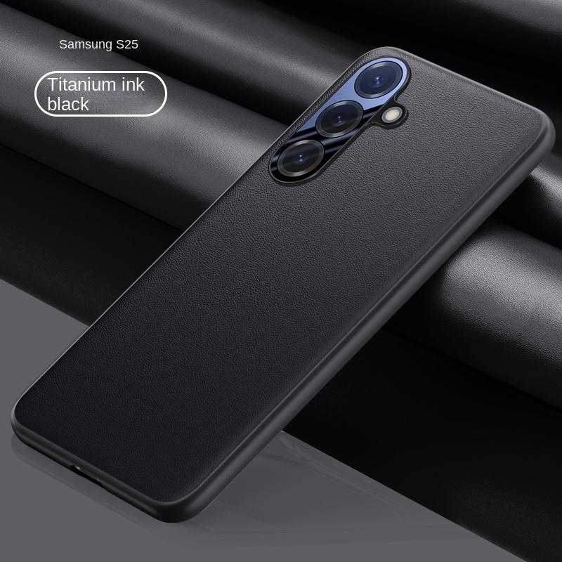 

For Samsung Galaxy S25 25 Plus S25 Ultra Leather Metal Lens Integrated Air Cushion Anti-Drop Anti-Fingerprint Phone Case For Galaxy S25