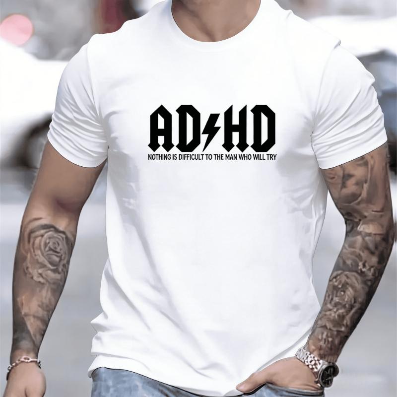 ADHS Blitz Text T-Shirt, Weich Atmungsaktiv & Farbecht, Klassische Passform für Tägliche Freizeitkleidung