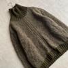 Used 90s Vintage Made in Italy 100% Wool Knit Blouson Khaki 50