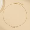 Gold Classy 14k Plated Copper U Shape Brooch Necklace For Everyday Fashion