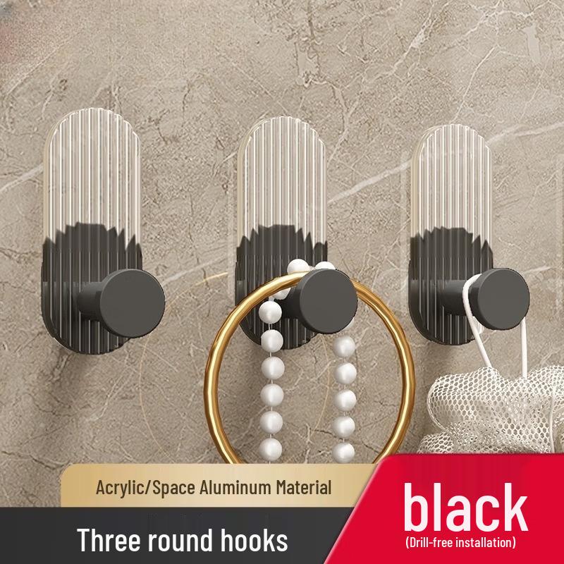 

ZNMW Black Acrylic Punch-Free Adhesive Hooks (6-Pack)