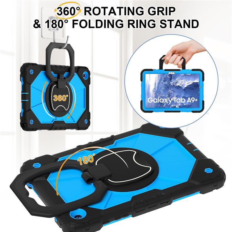 Samsung A11 11-Inch Tablet Case: Rotating, Color Block, Anti-Fall Protective Shell