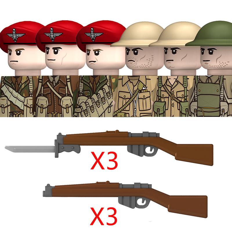 Ungiftige Militär-Zweiter Weltkrieg Deutsche Marine Panzer Truppen Bausteine USA 101. Großbritannien Sowjetunion Soldaten Infanterie Waffen Steine Spielzeug Kinder