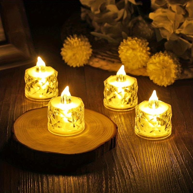 24 Pcs Patterned Flameless Candle Lights, LED Electronic Simulation Flameless Candle Lights, Tea Lights, Suitable for Birthdays, Weddings, Parties