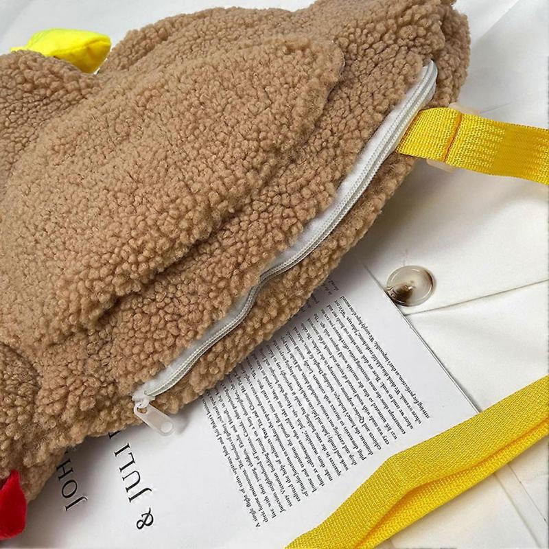 Funny Hen Shape Plush Bag para mulheres, frango bonito dos desenhos animados, bolsa de ombro crossbody, bolsa para menina, bolsas