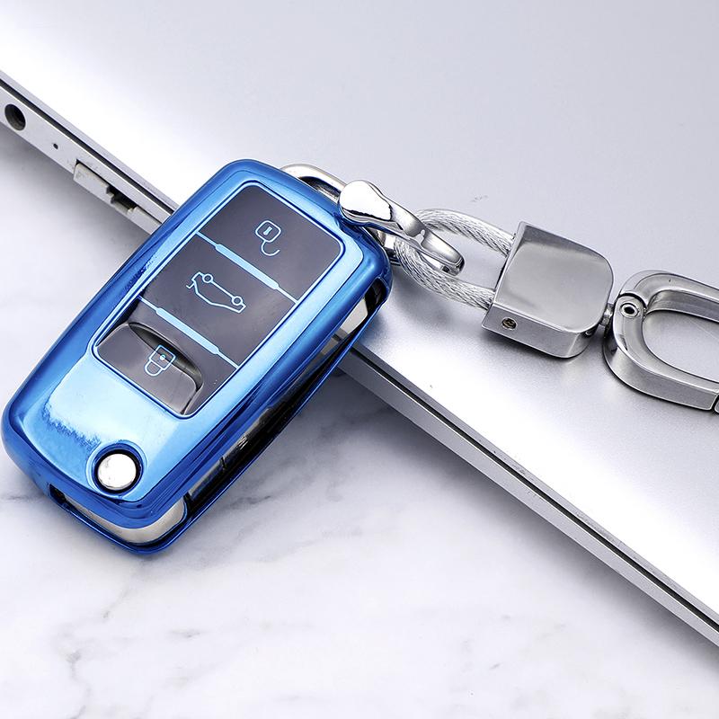 TPU Car Remote Key Case Cover Shell for Volkswagen VW Polo Tiguan Passat B5 B6 B7 Golf EOS Scirocco Jetta MK6 for Skoda Octavia