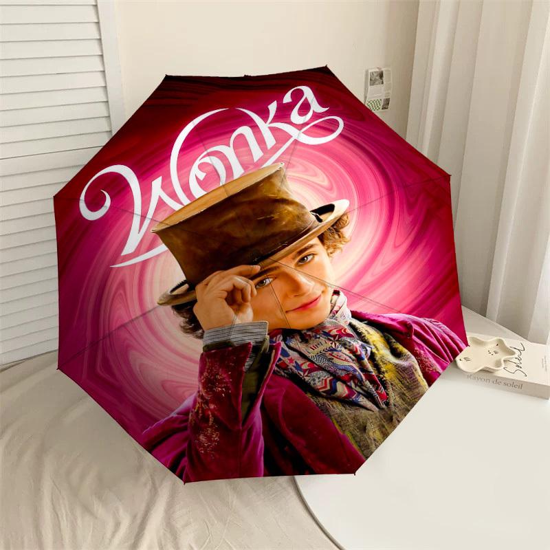 

1pc Wonka Automatic Open/Close Umbrella Compact Folding Umbrella with 8-Rib Shaft lightweight esign, for Women/Men1139A